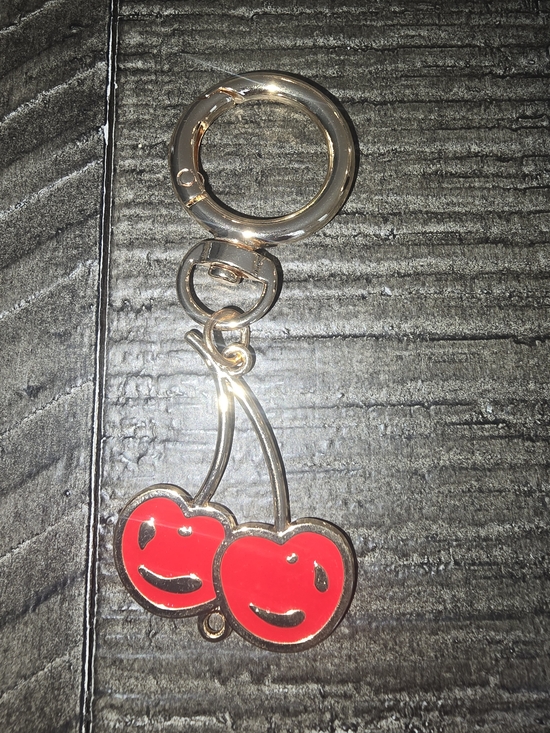 Accessories - Gold-Tone Red Cherry 🍒 Enamel Keychain Bag Charm, New without Tags